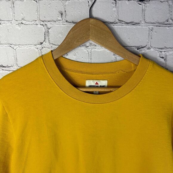 American Giant Yellow Gold Crewneck Sweatshirt Size Large Made in USA   M - Picture 2 of 7